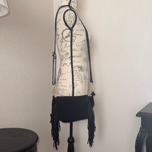Mossimo Supply Co. Black Crossbody Bag with Fringe
